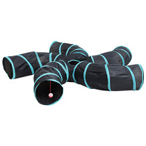 5 Holes S type Blue Black Color Pet Cat Tunnel Toys For Cat