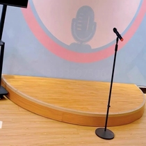 Classroom podium platform school steel frame wooden frame custom school teacher platform rounded corner stage mobile solid wood manufacturer