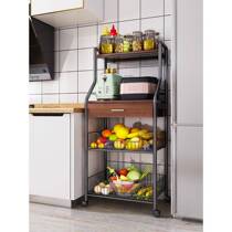 Kitchen rack floor-standing multi-layer drawer-type microwave storage rack household supplies vegetable storage rack