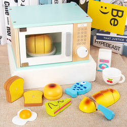 Passing home toy children's simulation kitchen toy microwave oven, home cut, watch the set toy cross -border