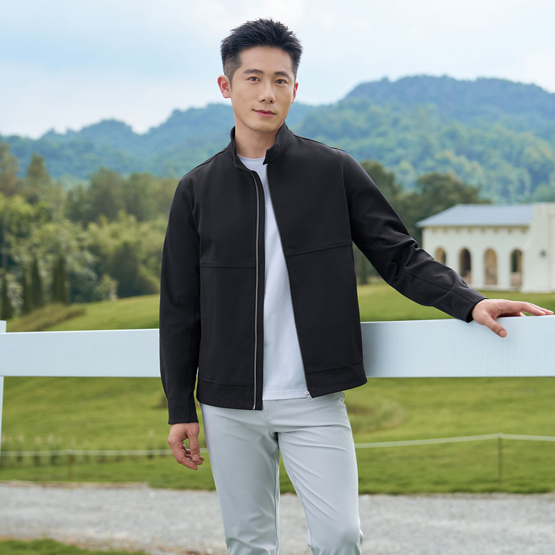 Sports Double-Sided Twill Texture Stand-Up Collar Zipper Cardigan Jacket Lightweight Warm Softshell Wrinkle-Resistant Easy-Care Men's Jacket Sports Double-Sided Twill Texture Stand-Up Collar Zipper Cardigan Jacket Lightweight Warm Softshell Wrinkle-Resistant Easy-Care Men's Jacket