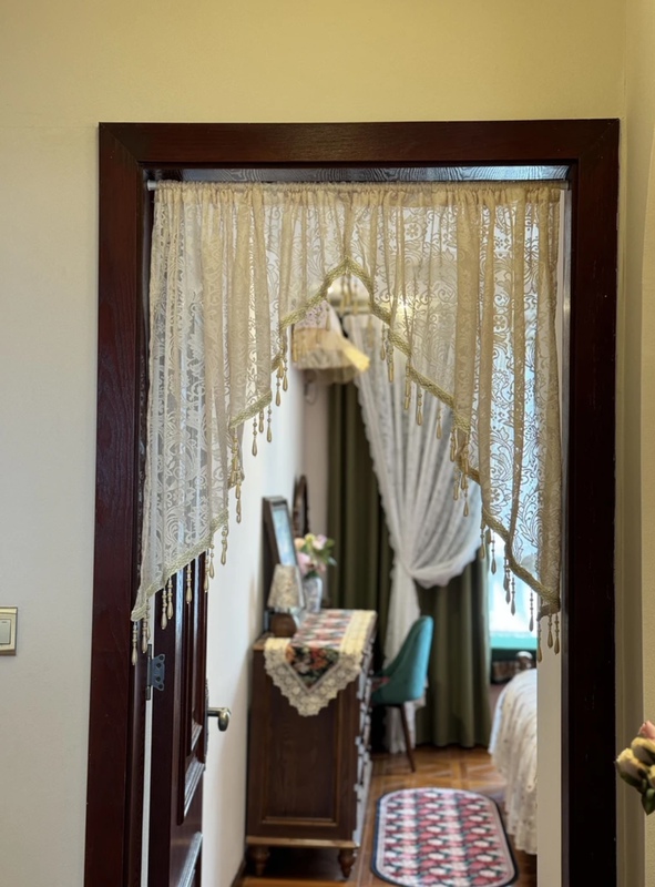French-Style Vintage Lace Door Curtain Partition Corridor Sheer Curtain Half Curtain Window Curtain Light-Transmitting Sheer Feng Shui Curtain Arch-Shaped Doorway Rod French-Style Vintage Lace Door Curtain Partition Corridor Sheer Curtain Half Curtain Window Curtain Light-Transmitting Sheer Feng Shui Curtain Arch-Shaped Doorway Rod