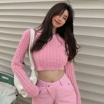 Autumn Women Knitted Pullover Sweater Mink Cashmere Pure Des