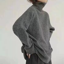 High necked sweater for women and loose westernized French