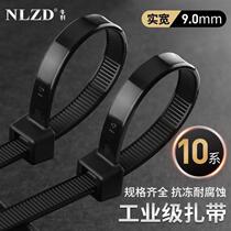 Large strong buckle self-locking nylon tie 10*400mm plastic tie tie tie tie black