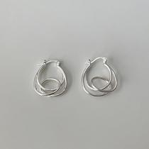 S925 sterling silver gentle niche design geometric line melody earrings womens fashion high-end earrings earrings earrings