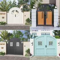 Simple single and double opening rural self-built house courtyard door for entry customized aluminum alloy courtyard door villa garden door
