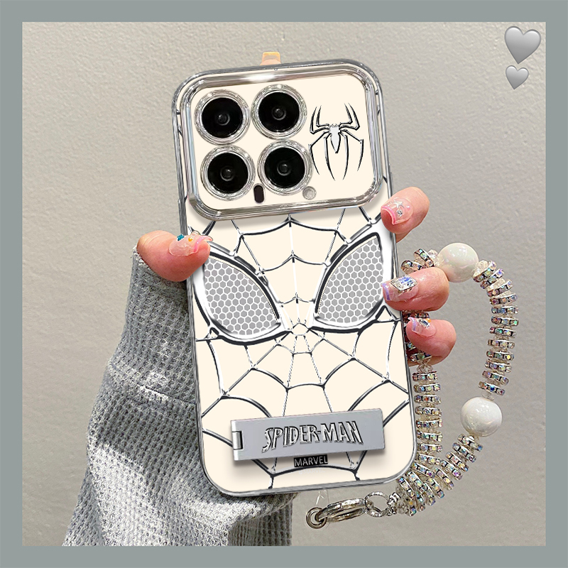 Silver Spider-Man Suitable for Xiaomi 14 Phone Case New Model 15 Redmi K70 Supreme Edition 80 Sets 13 Ultra Window Stand Note 12 Pro Silicone Cartoon 6050 Creative Civi 4 Male Por+