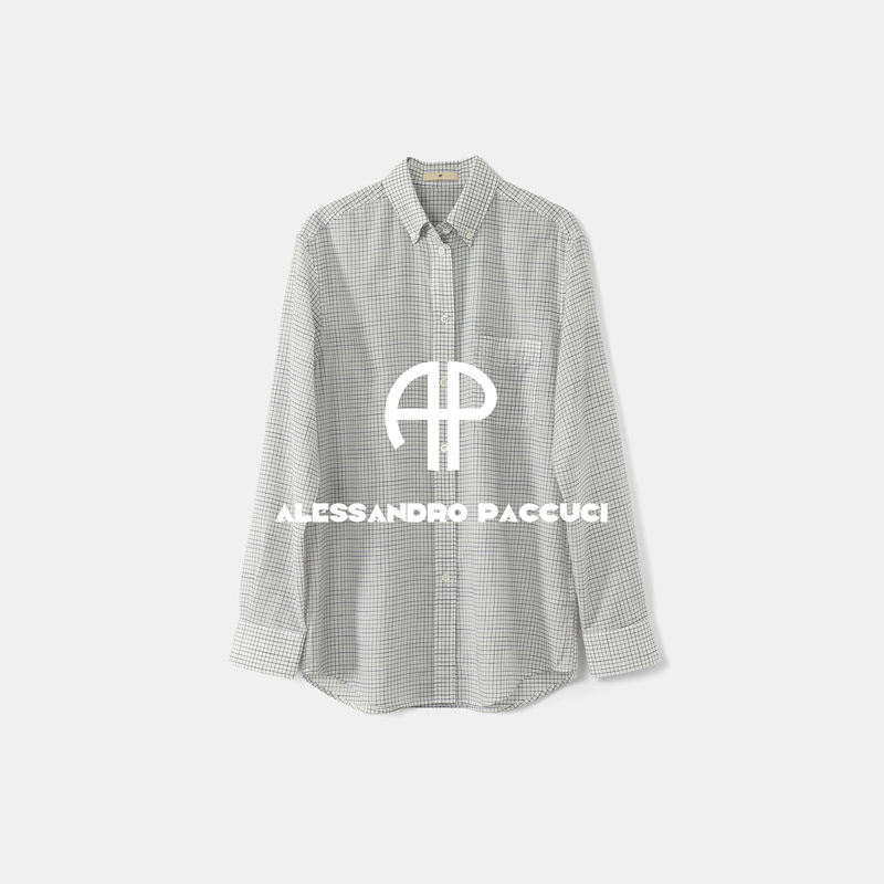 Ap Luo Ge [Strictly] Long-Staple Cotton Yarn-Dyed Plaid Lapel Long-Sleeve Fashionable Casual Versatile Shirt 63038Hc