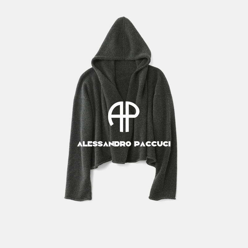 Ap Luge/Wool Cashmere Hooded Fashion Casual Relaxed Knit Cardigan 63259Sk