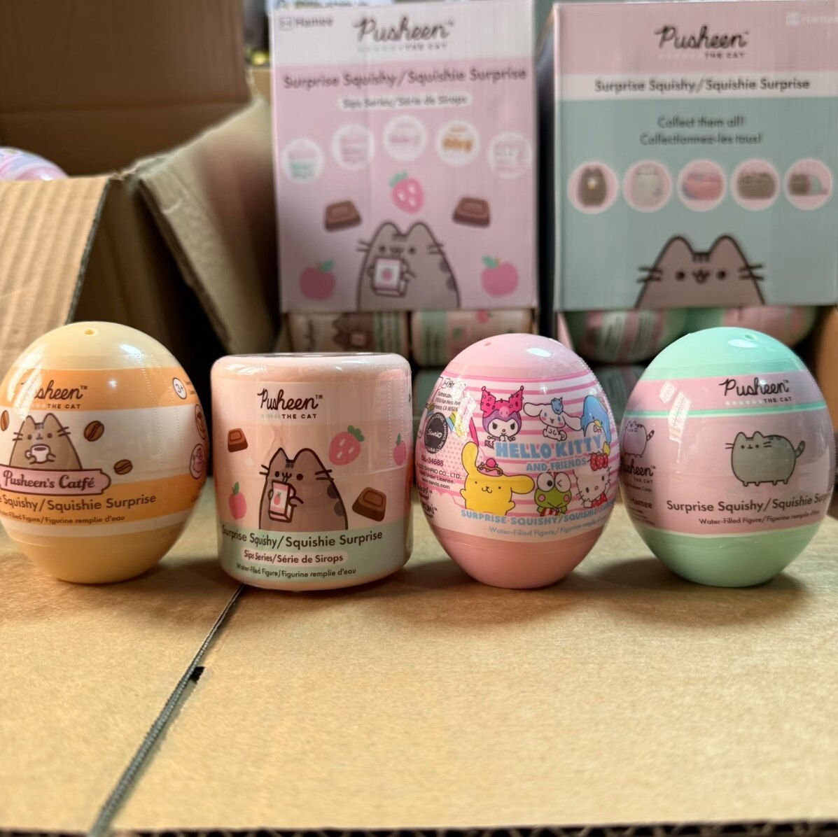 Подлинный pusheen fat cat water injection pinch blind box слепое яйцо из лимитированной коллекции мягкая резиновая кукла-игрушка в подарок