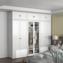 Iron wardrobe household bedroom glass door steel simple wardrobe economical metal balcony storage storage cabinet