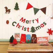 Christmas decoration supplies Christmas tree old man pulling flags florist scene layout live broadcast props swallowtail flags