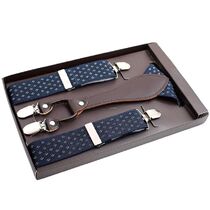 Mens Suspenders 4 Clip Cashew Pattern Suspenders