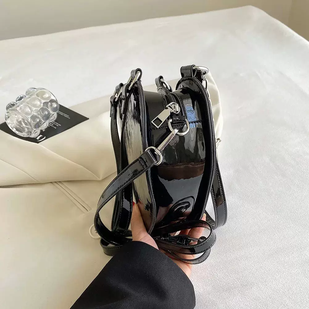 [Женские сумки через плечо сердце форма панк сумка Y2K PU кожа]