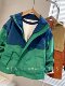 Children's Spring and Autumn Hooded Jacket 2024 New Style Boys' Korean Style Patchwork Jacket Windbreaker Windproof Top