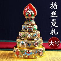 Fuhuiyuan Tibetan cloisonné filigree hollow manza plate thickened original decoration plate large size