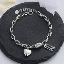 Chaosheng s925 sterling silver retro abacus cylinder love multi-element accessories bracelet ins forest cold style hand jewelry