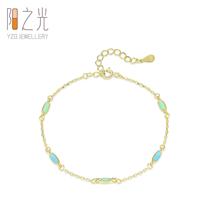 S925 sterling silver summer new dopamine color enamel bracelet womens European and American niche design ins commuter jewelry
