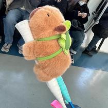 Kapibala Badminton Racket Decorative Grip Creative Capybara Cartoon Plush Doll Tennis Racket Doll Gift