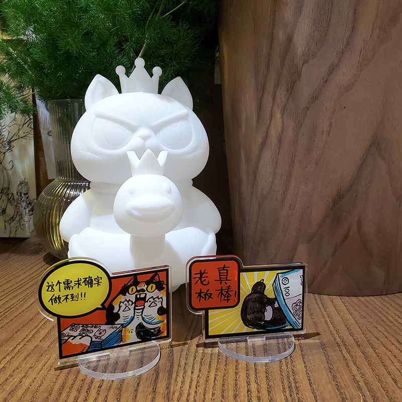 Three bags of commissary original social meow Acrylic double-sided can write standing card desk desk decoration gift