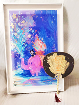 The commissary high-end copy artwork acrylic semi-transparent light and shadow copy fine painting with number Pink Elephant