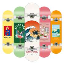 Direct selling four-wheel double-warp skateboard professional skateboard road short board street maple skateboard