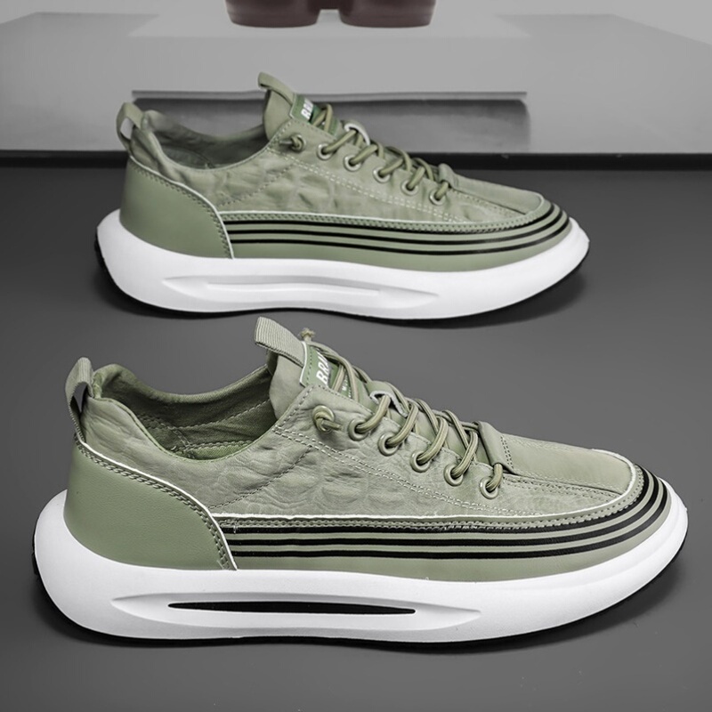 Summer Comfortable Soft-Soled Versatile Crocodile-Pattern Trendy Sports Lightweight Breathable Slip-On Casual Shoes Thick-Soled Trendy Men's Shoes