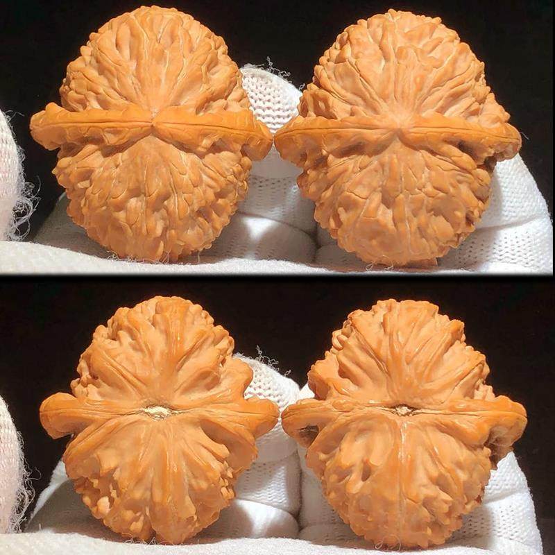 文玩核桃 三角白獅子 新店促销文玩核桃盘玩三角白狮子头闷白原皮原色全品无修福利放漏评价