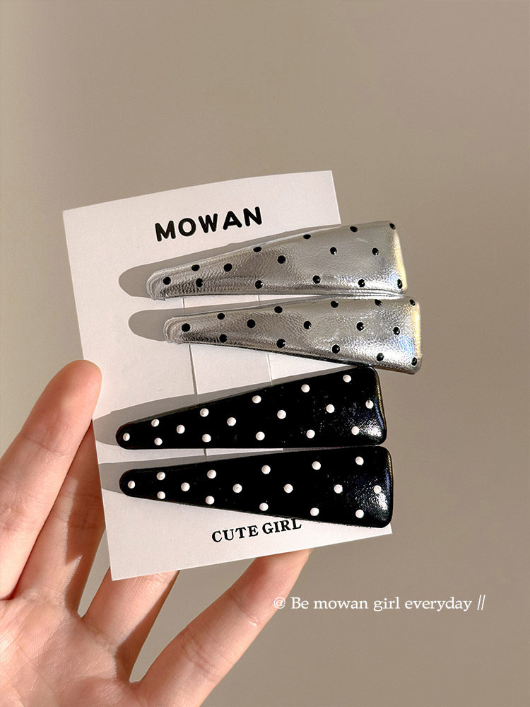 French Retro Polka Dot Hair Clip for Women 2025 New High-End Side Fringe Hair Clip Versatile Hairpin Hair Accessory