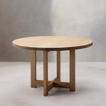 Table ronde en bois massif minimaliste nordique style wabi-sabi table à manger en rondins chez lhabitant maison simple petit appartement table ronde table ronde basse