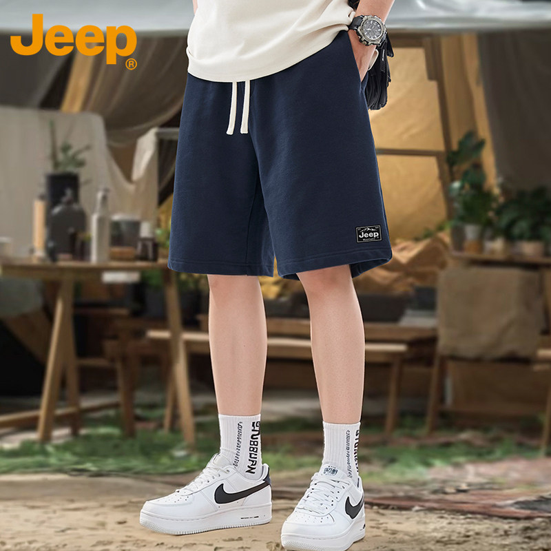 JEEP спортивные спортивные штаны Jeep, шорты, мужские летние 2025 новые свободные прямые высококачественные брюки с пятью точками Изображение 1