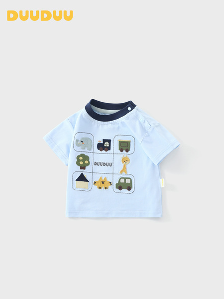 Duuduu Baby Short-Sleeved T-Shirt Summer Clothing Boys Cartoon Half-Sleeved Top Summer Baby Thin Casual Outing Wear — 2
