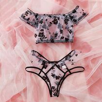 S-3XL Plus Size Women Exotic Lingerie Set Perspective Lace B