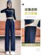La Chapelle dark blue straight jeans for women autumn and winter 2024 new style plus velvet small high waist denim wide leg pants