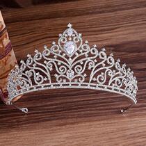 H1114 European style luxury rhinestone zircon bridal large crown wedding dress tiara princess birthday headband