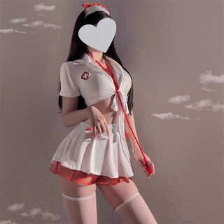 Nurse cosplay uniform fun white internet celebrity anchor battle stimulating underwear role play suit night wear for women
