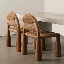 Nordic Designer Wabi-sabi Dining Chair Rattan Retro Homestay