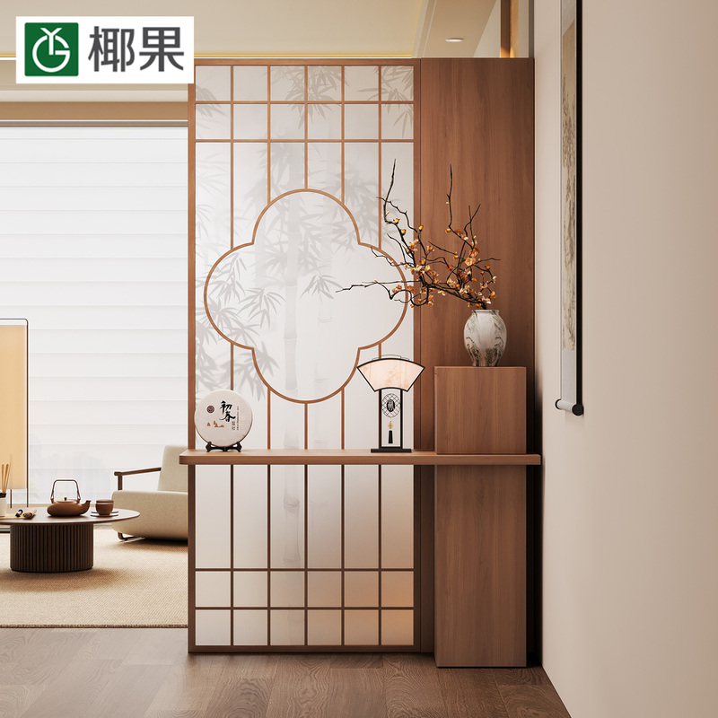 Bamboo Screen Partition Cabinet Facing the Entrance Door in the Living Room, New Style, Wind-Through, Chinese-Style Entrance Cabinet, Medieval Song Dynasty Aesthetics Bamboo Screen Partition Cabinet Facing the Entrance Door in the Living Room, New Style, Wind-Through, Chinese-Style Entrance Cabinet, Medieval Song Dynasty Aesthetics