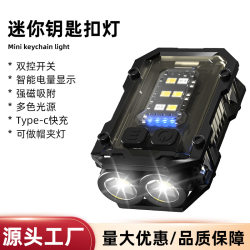 Portable Outdoor Camping Light, Strong Light, Multi-Functional Keychain Light, Rechargeable Work Light, High-Brightness Warning Light, Flashlight