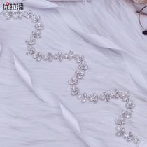 Youlapan Bridal Waist Chain Metal Belt Rhinestone Silver Code Chain Alloy Exquisite Dress Waistband S440
