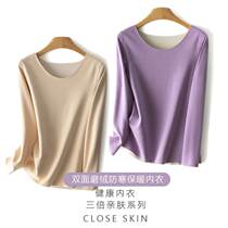 Autumn and winter new style German velvet round neck inner wear womens warm tops brushed thickened pullover heat storage long-sleeved T-shirt autumn clothes