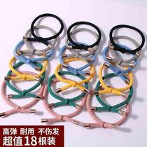 Hair band simple high elastic thick black hair rope leather set rubber band womens hair tying ins internet celebrity hair rope head accessories