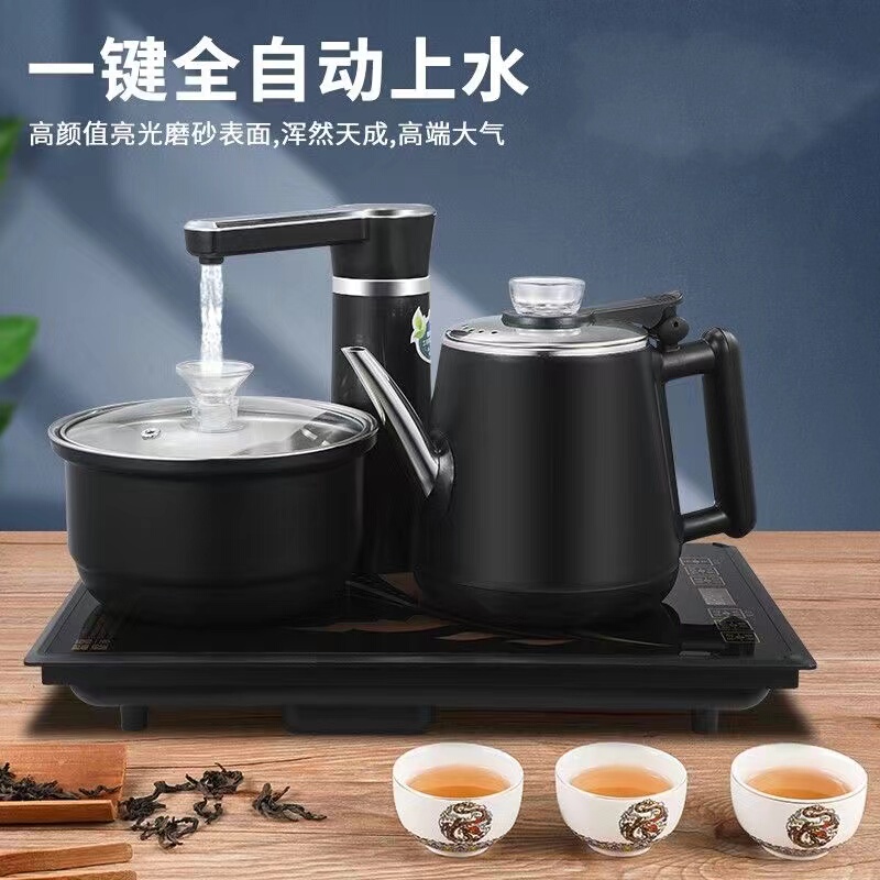 23×37 Size Embedded Tea Table with Integrated Automatic Water Supply and Electric Tea Stove Yuanmingju Xinyu Water Boiling Teapot