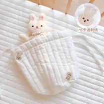 Crib storage hanging bag baby bedside storage bag fabric large capacity bedside diaper toy storage bag