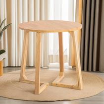 Rental bedroom small bedside sofa table balcony small round table side table corner solid wood coffee table side cabinet corner table