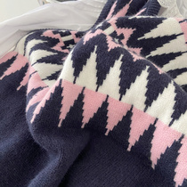 2023 New Retro Blue Embroidered Knitted Sleeveless Vest Womens Autumn Stacked Waistcoat Vest Top