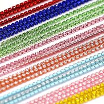Crystal glass Rhinestone Chain with Colorful bottom sew on s
