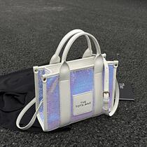 Baigou luggage handheld tote bag for women 2023 cross-border new niche sequin contrasting color single shoulder crossbody bag