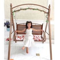 Outdoor rocking chair double iron swing hanging chair balcony indoor and outdoor double cradle chair home swing hammock hanging basket